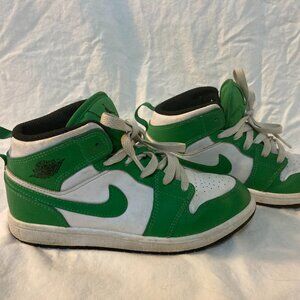 Nike Air Jordan Retro 1 High Mid Lucky Green Youth Shoes Kids